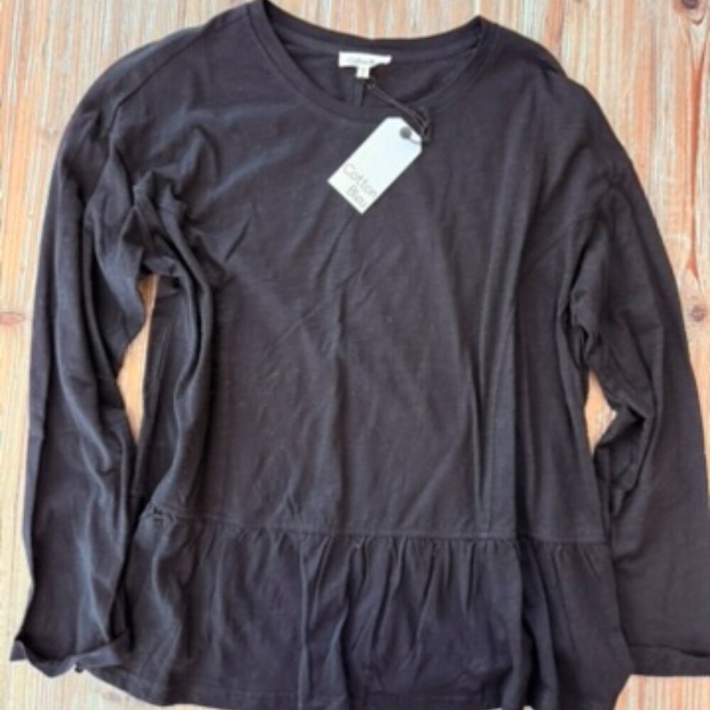 New Black Cotton Bleu Top